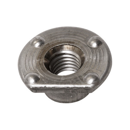 ÉCROU À SOUDER CYLINDRIQUE + MÉPLAT 4 BOSSAGES M10