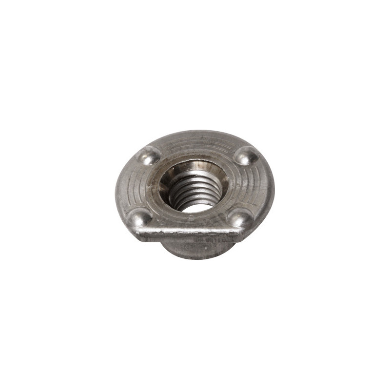 ÉCROU À SOUDER CYLINDRIQUE + MÉPLAT 4 BOSSAGES M10
